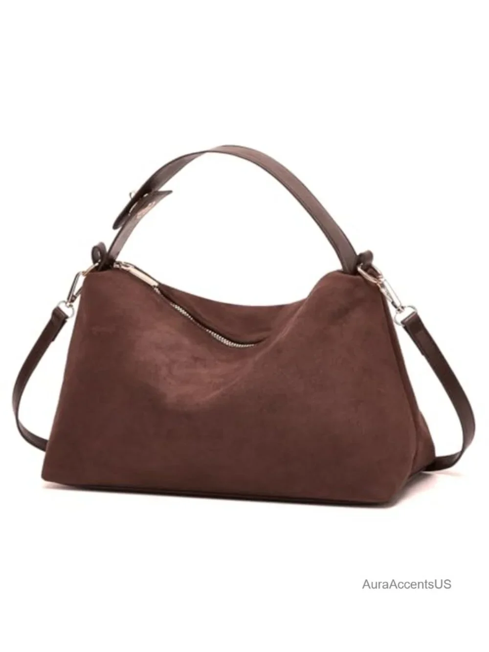 Suede Crescent Hobo Shoulder Bag Crossbody Purse Tote Handbag